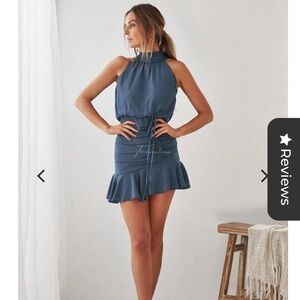 PIP Mini Dress - Steele Blue, Twosisters the Label, Size Small